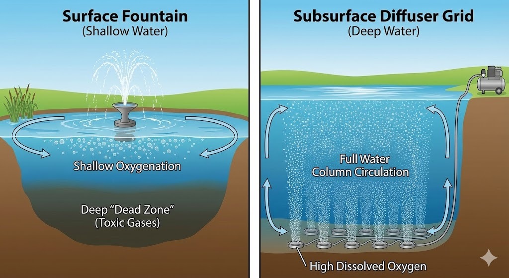 Lacus et Lacus Aeration: A Guide ad eligendos Systems et Diffusores